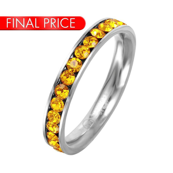 Stainless Steel CZ Eternity Band November - SSR15NOV | Silver Palace Inc.