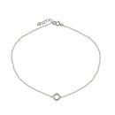 Rhodium Plated 925 Sterling Silver Dangling Square Clear CZ Anklet - STA00002 | Silver Palace Inc.