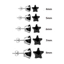 Silver 925 Snap On Black CZ Star Pendant - STUD STR BL | Silver Palace Inc.