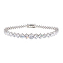 Silver 925 Rhodium Plated Graduated Clear CZ Tennis Bracelet - STB00384 | Silver Palace Inc.