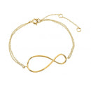 Silver 925 Gold Plated Exaggerated Infinity Sign Bracelet - STB00496GP | Silver Palace Inc.
