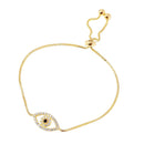 Silver 925 Gold Plated CZ Evil Eye Tassel Bracelet - STB00522GP | Silver Palace Inc.