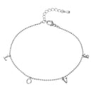 Silver 925 Rhodium Plated L-O-V-E Bead Bracelet - STB00537RH | Silver Palace Inc.