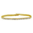 Silver 925 Gold Plated CZ Tennis Bracelet - STB00565GP | Silver Palace Inc.