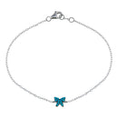 Rhodium Plated 925 Sterling Silver Turquoise Butterfly Bracelet - STB00588 | Silver Palace Inc.