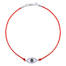 Rhodium Plated 925 Sterling Silver Evil Eye CZ Red Cord Bracelet - STB00594 | Silver Palace Inc.