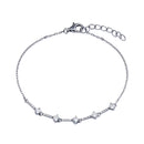 Rhodium Plated 925 Sterling Silver CZ Link Chain Bracelet -STB00607 | Silver Palace Inc.
