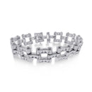 Silver 925 Rhodium Plated CZ Bike Chain Link Bracelet - STBM20 | Silver Palace Inc.
