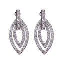 Closeout-Silver 925 Rhodium Plated Marquise CZ White Drop Earrings - STE00034 | Silver Palace Inc.