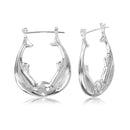 Silver 925 High Polished Double Fish Hoop Earrings - STE00786 | Silver Palace Inc.