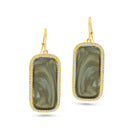 Silver 925 Gold Plated Rectangular Black CZ Hook Earrings - STE00939 | Silver Palace Inc.