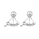 Silver 925 Rhodium Plated Peace Rake Earrings - STE00987 | Silver Palace Inc.