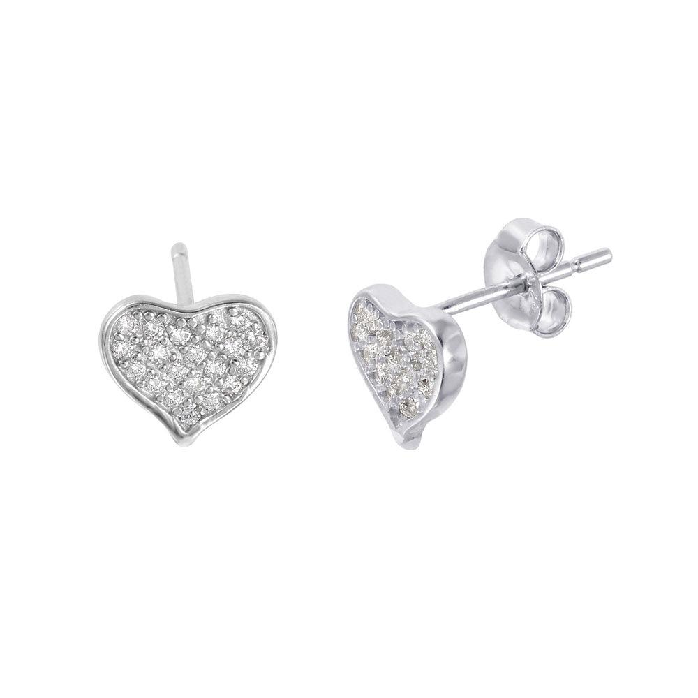 Sterling Silver Heart Earrings - Silver Palace Inc.
