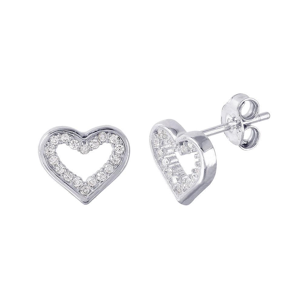 Sterling Silver Heart Earrings - Silver Palace Inc.