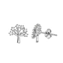 Silver 925 Rhodium Plated Tree Earrings - STE01071 | Silver Palace Inc.