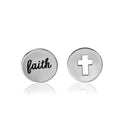 Silver 925 Rhodium Plated Faith and Cross Earrings - STE01053 | Silver Palace Inc.