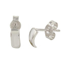 Silver 925 Rhodium Plated Curve Stud Earrings - STE01101 | Silver Palace Inc.