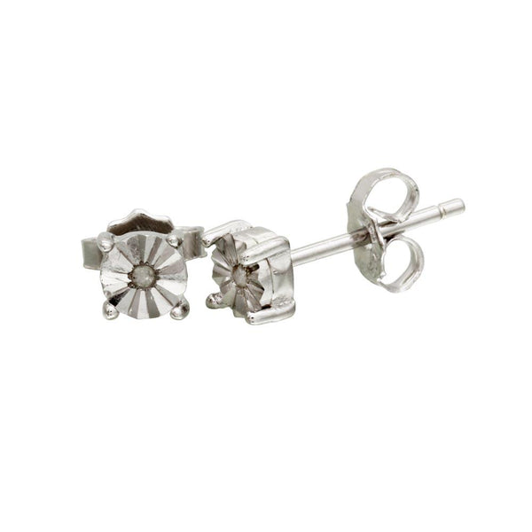 Silver 925 Rhodium Plated Square Stud Earrings - STE01111 | Silver Palace Inc.