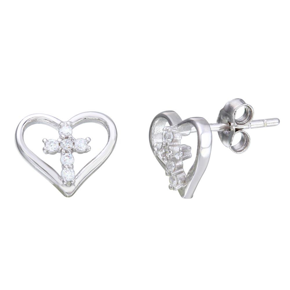 Sterling Silver Heart Earrings - Silver Palace Inc.