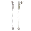 Silver 925 Rhodium Plated Dangling CZ Earrings - STE01120 | Silver Palace Inc.
