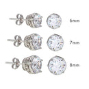 Silver 925 Rhodium Plated Filigree CZ Stud Earrings - STE01142 | Silver Palace Inc.