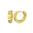 Silver 925 Gold Plated CZ huggie hoop Earrings - STE01267GP | Silver Palace Inc.