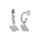 Silver 925 CZ Planet Dangling Earrings - STE01274 | Silver Palace Inc.