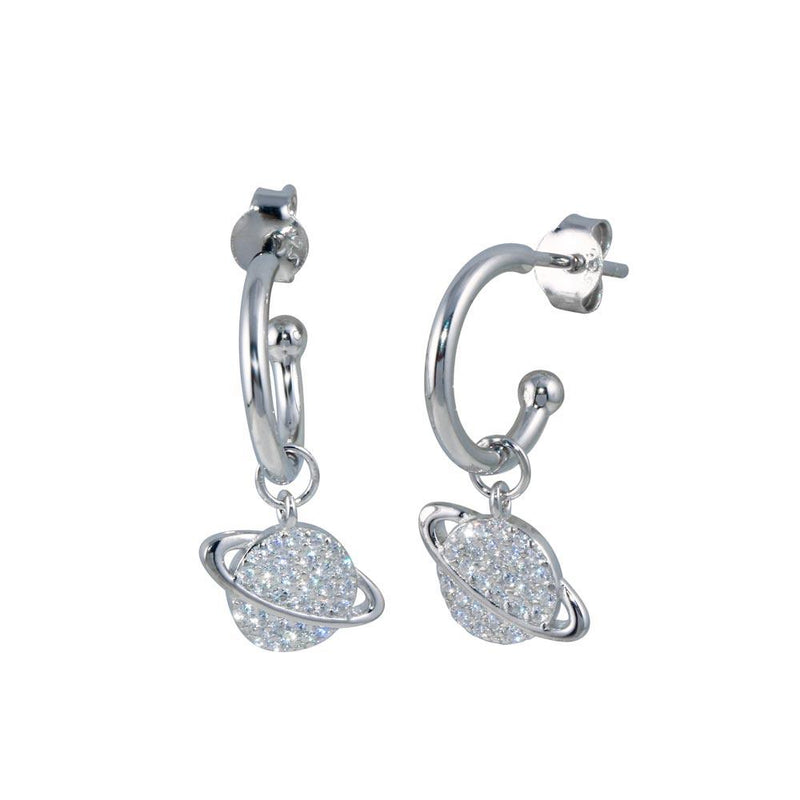 Silver 925 CZ Planet Dangling Earrings - STE01274 | Silver Palace Inc.