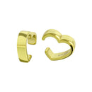 Silver 925 Gold Plated Heart Cuff Earrings - STE01295-GP | Silver Palace Inc.