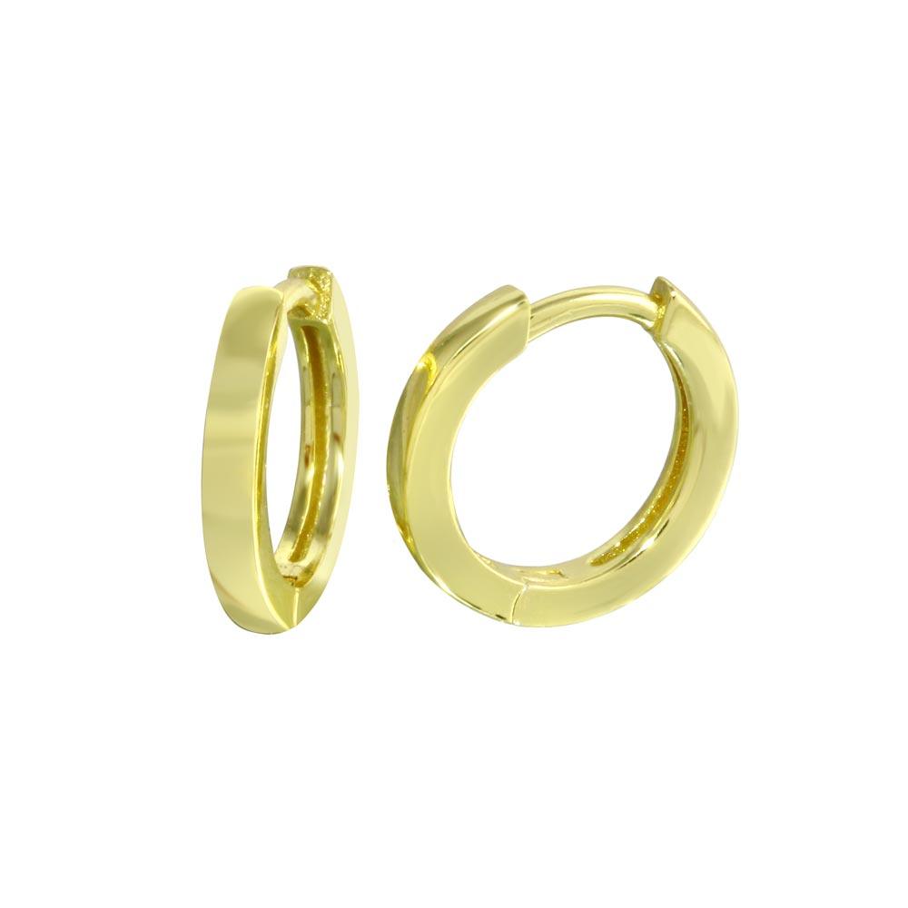 Silver 925 Gold Plated huggie hoop Earrings - STE01296-GP | Silver Palace Inc.