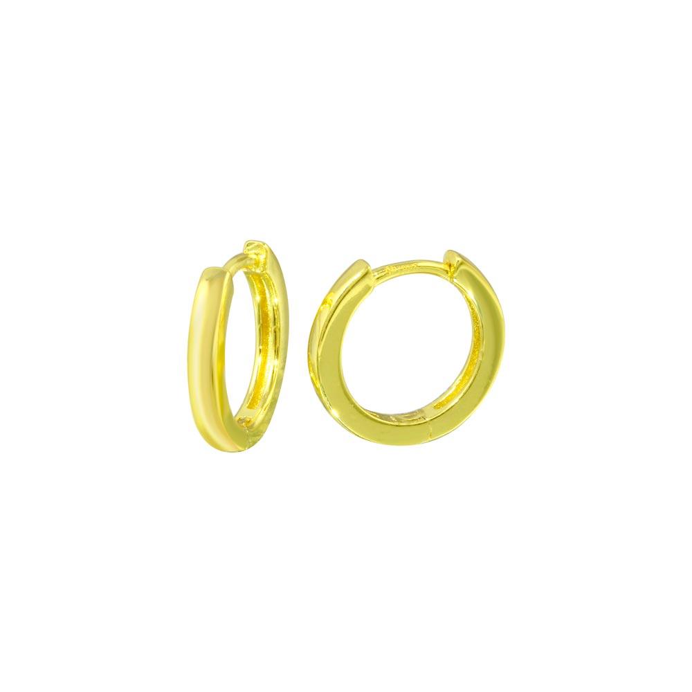 Silver 925 Gold Plated huggie hoop Earrings - STE01297-GP | Silver Palace Inc.
