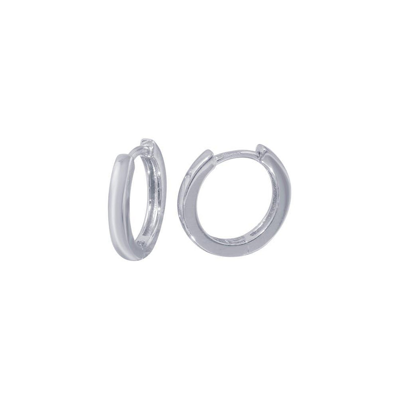 Silver 925 Rhodium Plated huggie hoop Earrings - STE01297-RH | Silver Palace Inc.