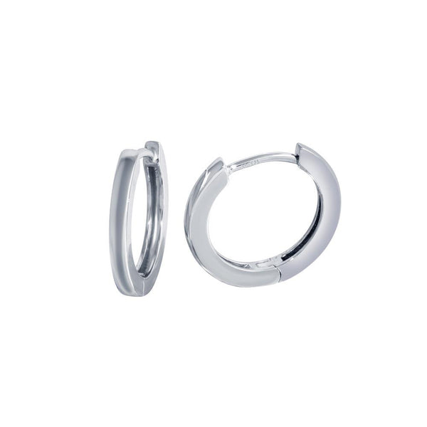 Silver 925 Rhodium Plated huggie hoop Earrings - STE01298-RH | Silver Palace Inc.