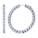 Rhodium Plated 925 Sterling Silver Inside Out CZ Hoop Vault Lock Earrings 30mm - STE01306 | Silver Palace Inc.