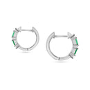 Aro Huggie de plata de ley rodiada con circonita verde (13,2 mm) - STE01331-GREEN