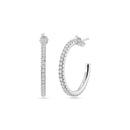 STE01351 - Rhodium Plated Eternity Clear CZ Hoop Earrings 24mm | Silver Palace Inc.