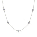 Silver 925 Rhodium Plated CZ By Yard Chain Necklace - STP00863 | Silver Palace Inc.