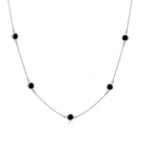 Silver 925 Rhodium Plated Black CZ By The Yard Necklace - STP00865 | Silver Palace Inc.