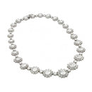 Silver 925 Rhodium Plated Clear CZ Cluster Pendant Necklace - STP00885CLR | Silver Palace Inc.