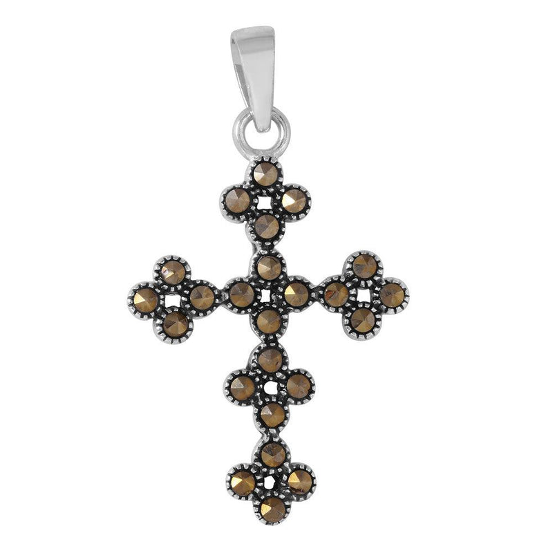 Silver 925 Stylized Clusters Cross Shaped Pendant - STP01095 | Silver Palace Inc.