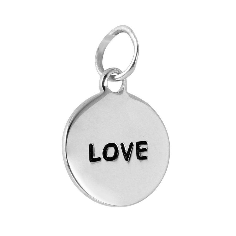 Silver 925 Small 'LOVE' Pendant - STP01107 | Silver Palace Inc.