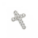 Silver 925 Rhodium Plated Clear CZ Cross Pendant - STP01115 | Silver Palace Inc.