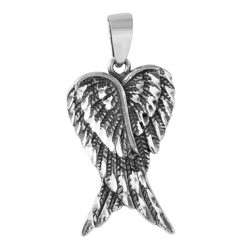 Silver 925 Double Crossed Wings Pendant - STP01152 | Silver Palace Inc.