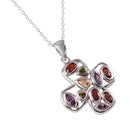 Closeout-Silver 925 Multi Color CZ Cross Necklace - STP01346 | Silver Palace Inc.