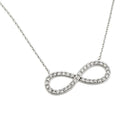 Silver 925 Rhodium Plated Clear CZ Infinity Pendant Necklace - STP01375RH | Silver Palace Inc.