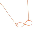 Silver 925 Rose Gold Plated Clear CZ Infinity Pendant Necklace - STP01380RGP | Silver Palace Inc.