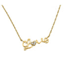 Silver 925 Gold Plated Clear CZ Love Pendant Necklace - STP01384GP | Silver Palace Inc.