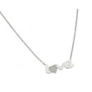 Silver 925 Rhodium Plated Clear CZ Love Pendant Necklace - STP01418 | Silver Palace Inc.