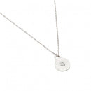 Silver 925 Rhodium Plated Clear CZ Plain Circular Pendant Necklace - STP01448 | Silver Palace Inc.