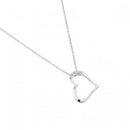 Silver 925 Rhodium Plated Sideways Heart Pendant Necklace - STP01456 | Silver Palace Inc.